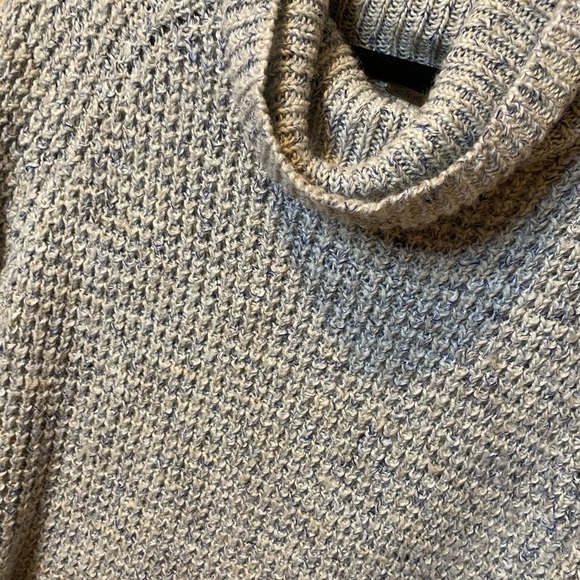 Free People blue chunky knit Dylan tweedy cowl turtleneck Sweater Size XS - Picture 7 of 8